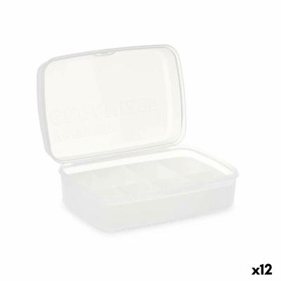 Doos met vakjes Kinvara Wit Transparant Plastic (12 Stuks)