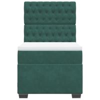 Boxspring met matras fluweel donkergroen 90x200 cm - thumbnail
