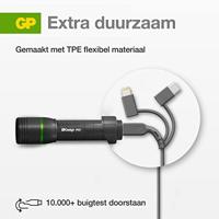 GP GPCBCY1NGYUSB313 USB-laadkabel USB 2.0 USB-A stekker, Apple Lightning stekker, USB-micro-B stekker, USB-C stekker 1.00 m Grijs - thumbnail