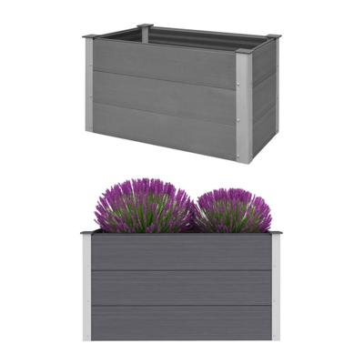VidaXL Plantenbak verhoogd 100x50x54 cm hkc grijs VidaXL Plantenbak verhoogd 100x50x54 cm hkc grijs