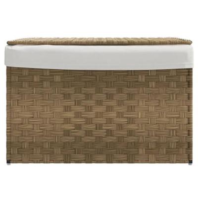 VidaXL Wasmand met deksel 55,5x35x34 cm poly rattan VidaXL Wasmand met deksel 55,5x35x34 cm poly rattan
