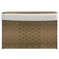 VidaXL Wasmand met deksel 55,5x35x34 cm poly rattan - thumbnail