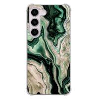 Samsung Galaxy S23 Plus shockproof hoesje - Green waves - thumbnail