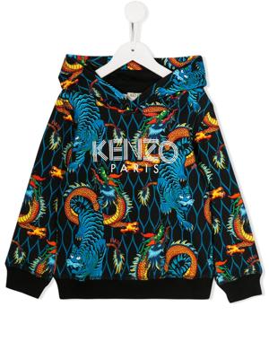Kenzo Kids tiger print hoodie - Black Kenzo Kids tiger print hoodie - Black