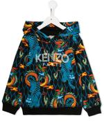 Kenzo Kids tiger print hoodie - Black - thumbnail