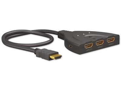 Goobay Goobay 58488 HDMI Switcher Umschalter 3 in 1 out Erweiterung Kabel 4K Manuell HDMI-switch 3 poorten Vergulde connectoren, ARC (Audio Return Channel), Goobay Goobay 58488 HDMI Switcher Umschalter 3 in 1 out Erweiterung Kabel 4K Manuell HDMI-switch 3 poorten Vergulde connectoren, ARC (Audio Return Channel),