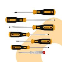 Bernstein Tools for Electronics EUROline-Power Schroevendraaierset Werkplaats 6-delig Plat, Kruiskop Pozidriv - thumbnail