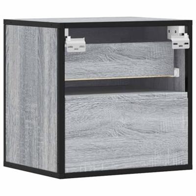 Nachtkastjes 2st wandgemonteerd 40x31x39,5cm grijs sonoma eiken