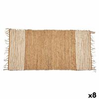 Tapijt Zwart Natuurlijk Strepen 70 x 1 x 140 cm (8 Stuks) - thumbnail