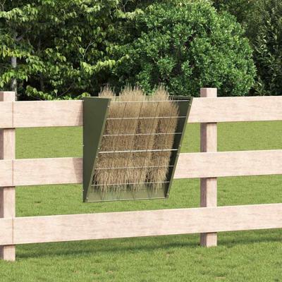 VidaXL Hangend hooi feeder olijf groen 61 x 33 x 66 cm