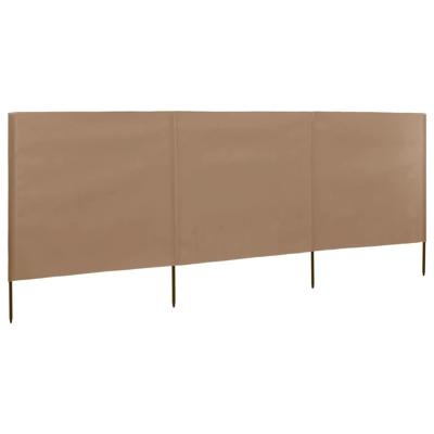 VidaXL Windscherm 3-panelen 400x120 cm stof taupe VidaXL Windscherm 3-panelen 400x120 cm stof taupe