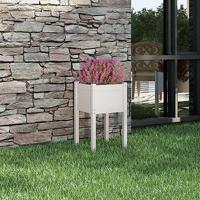 VidaXL Plantenbak 40x40x70 cm massief grenenhout wit - thumbnail