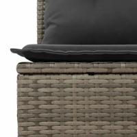 7-delige Loungeset met kussens poly rattan grijs - thumbnail