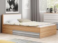 Bed PLANITY 120x200 cm nash eik/wit/beton - thumbnail