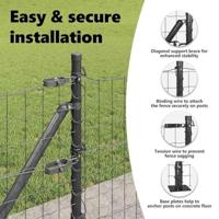 VidaXL Hek met paal grijs 1,6 x 10 m staal en pvc - thumbnail