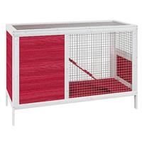 VidaXL Konijnenhok 103x44x69,5 cm massief grenenhout rood - thumbnail