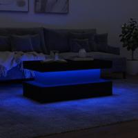 Salontafel met LED-verlichting 90x50x40 cm wit - thumbnail