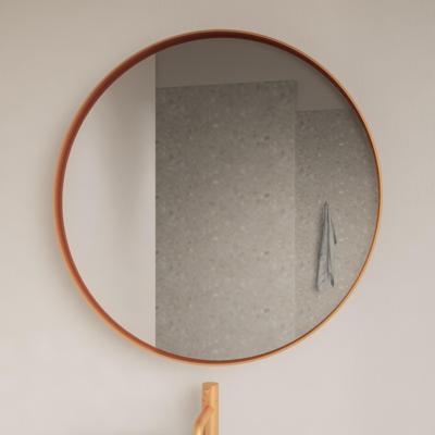 Spiegel Gliss Design Asteri Zonder LED Verlichting 40 cm Met Rand Rosé Koper