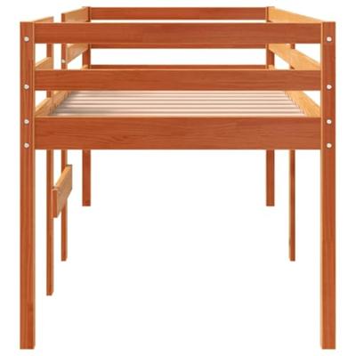 Hoogslaper massief grenenhout wasbruin 80x200 cm