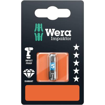 Wera 05073904001 840/1 IMP DC Impaktor Bits SB SiS Inbus-bit Aandrijving: 1/4 (6,3 mm) Uitvoering: Inbus 4 mm 25 mm