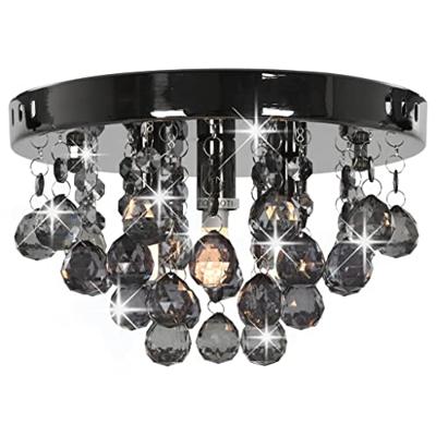 VidaXL Plafondlamp met smoky kralen rond g9 zwart