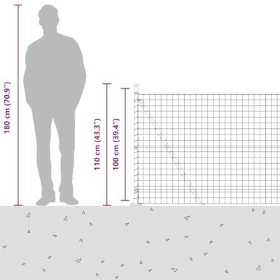 VidaXL Hek met paal groen 1 x 10 m staal en pvc
