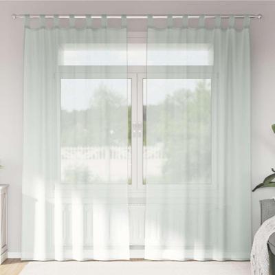 Gordijnen voile met roedezakken 2 st lichtgrijs