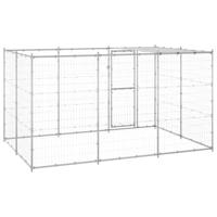 Hondenkennel met dak 7,26 m² gegalvaniseerd staal - thumbnail