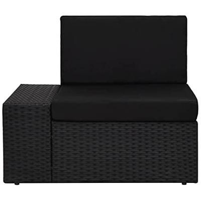 3-delige Loungeset poly rattan zwart - thumbnail