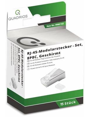 Quadrios Modulaire stekkerset, aantal polen 8P8C - afgeschermd, 15 st. 1906C163 Stekker, recht Aantal polen (sensoren) 8P8C 15 stuk(s)