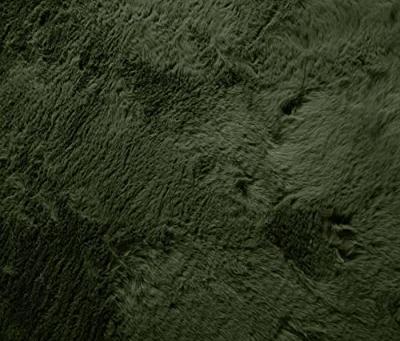 Tapeso Rond hoogpolig vloerkleed - Comfy plus - olijfgroen - 100 cm