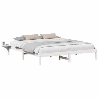 Bedframe met nachttafels Wit 180 x 200 cm Wit Bedframe met nachttafels Wit 180 x 200 cm Wit