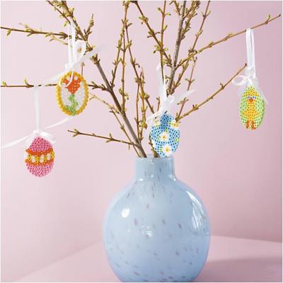 Creativ Company Mini hobbyset strijkkralen, hangende eierdecoraties, diverse kleuren, 1 doos