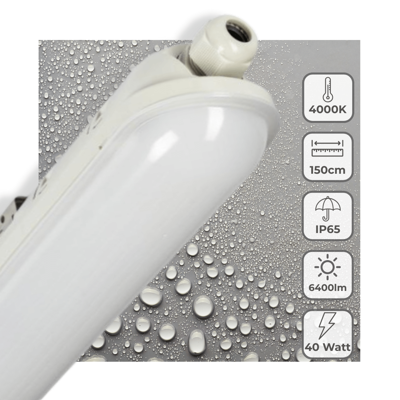 LED&apos;s Light Pro Premium LED TL armatuur compleet 150 cm - Waterdicht - 6400 lm