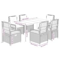 7-delige Tuinset met kussens poly rattan bruin - thumbnail