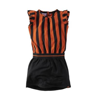 Z8 gestreepte jurk Claudette zwart/roestbruin Z8 gestreepte jurk Claudette zwart/roestbruin