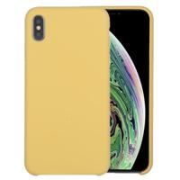 Four Corners Full Coverage Liquid Silicone Protective Case Back Cover for iPhone XS Max(Yellow) - thumbnail
