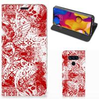 Mobiel BookCase LG V40 Thinq Angel Skull Rood - thumbnail