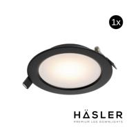 Inbouwspot Häsler Zamorra Incl. Fase Aansnijding Dimbaar 13.7 cm 8 Watt Warm Wit Zwart Set 1x - thumbnail