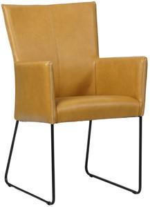 Cognac leren industriële eetkamerstoel Mate - Granada leer Amber (cognac leer)