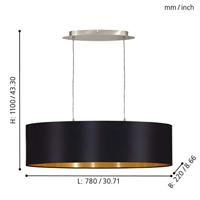 Eglo Landelijke hanglampMaserlo 78cm zwart met goud - 31611 - thumbnail