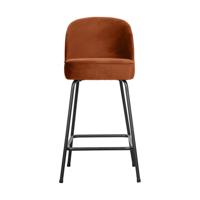 WOOOD Barstoel 'Vogue' Velvet, kleur Roestbruin (zithoogte 64cm) - thumbnail
