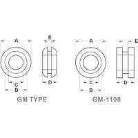 TRU COMPONENTS TC-GMCQR-2518203 Kabeldoorvoering Gesloten Montagegat: 25.1 mm Klem-Ø (max.): 18.9 mm Plaatdikte (max.): 1.5 mm PVC Zwart 100 stuk(s) - thumbnail