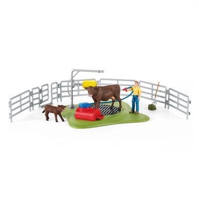 Schleich farm world - koe wasstation speelfiguur