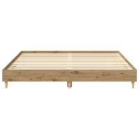 Bedframe zonder matras 200x200 cm spaanplaat artisanaal eiken - thumbnail