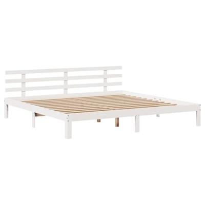 Bedframe met hoofdeinde zonder matras 180x200 cm wit