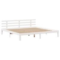 Bedframe met hoofdeinde zonder matras 180x200 cm wit - thumbnail