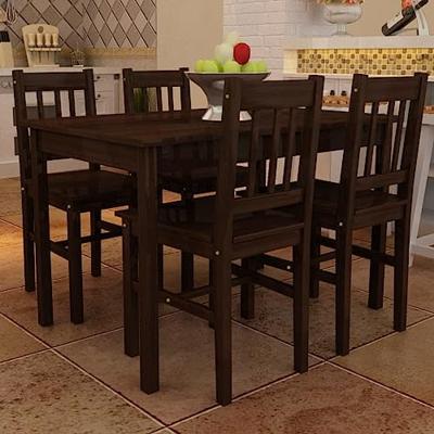 VidaXL Eettafel met 4 stoelen hout bruin