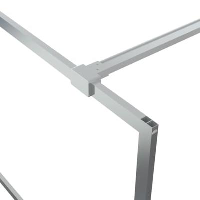 Inloopdouchewand 100x195 cm transparant ESG-glas zilverkleurig