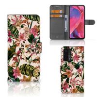 OPPO A54 5G | A74 5G | A93 5G Hoesje Flowers | Portemonnee hoesje - thumbnail